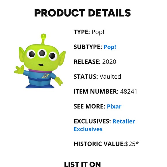 Toy Story GlitterTranslucent Alien Funko & Pizza Planet Tee BoxLunch Ltd.Edition - Picture 13 of 13